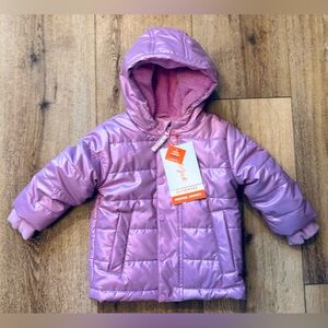 NWT Lavender Full-Zip Coat with Snap Pockets and Hood - Size 18 months